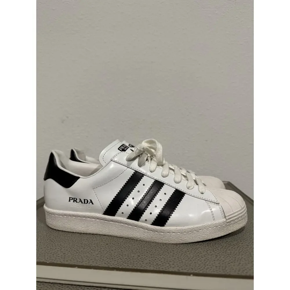 Adidas Superstar x PRADA White Black Men’s Size 9.5 Sneakers